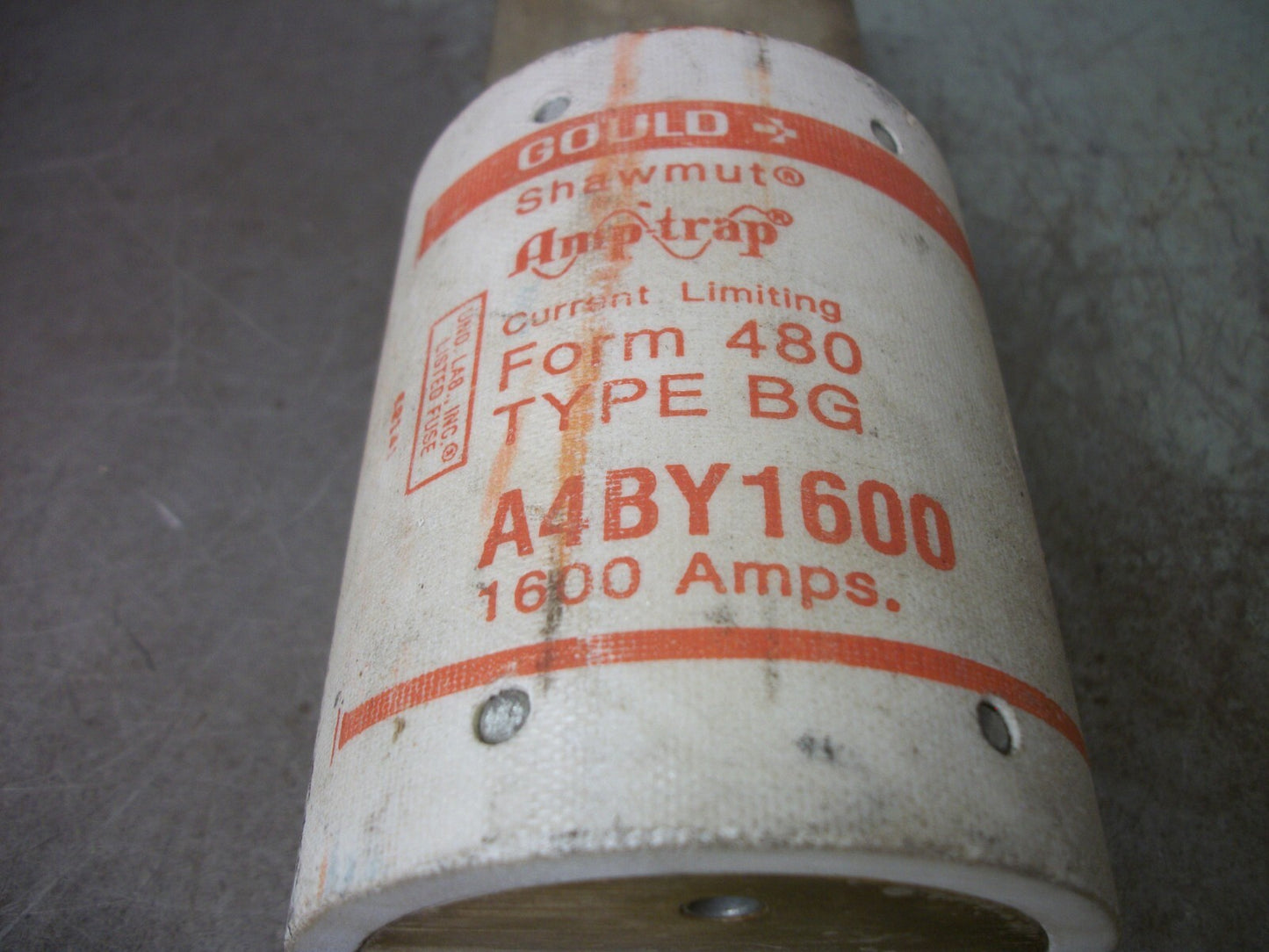 GOULD SHAWMUT FORM 480 TYPE BG AMP-TRAP FUSE A4BY1600 1600AMP 600VOLT