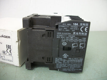 BENEDIKT & JAGER CONTACTOR K3-18ND10 110 30AMP 120VCOIL 3PH 600V 7.5HP NIB
