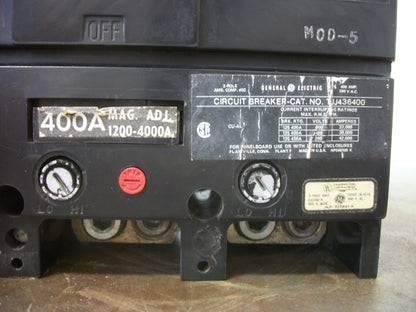 GE TJJ CIRCUIT BREAKER TJJ436400 400AMP 600VOLT 3POLE