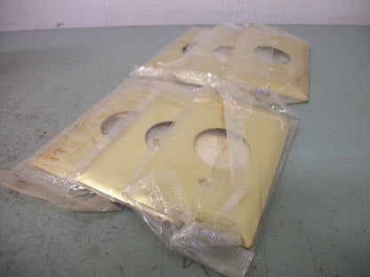 PASS & SEYMOUR LOT OF 6 SINGLE OUTLET BRASS WALL PLATES SB7-CC B7-PBD NEW