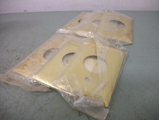 PASS & SEYMOUR LOT OF 6 SINGLE OUTLET BRASS WALL PLATES SB7-CC B7-PBD NEW