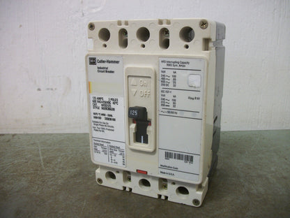 CUTLER-HAMMER HFD CIRCUIT BREAKER HFD3125 125AMP 600VOLT 3POLE FADED