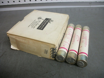 GOULD SHAWMUT BOX OF 3 TRI-ONIC FUSES TRS1-6/10 1-6/10AMP 600VOLT NIB