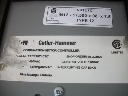 ALLEN-BRADLEY STARTER COMBO TYPE 12 100-C16*10 120VCOIL 30AMP FUSIBLE