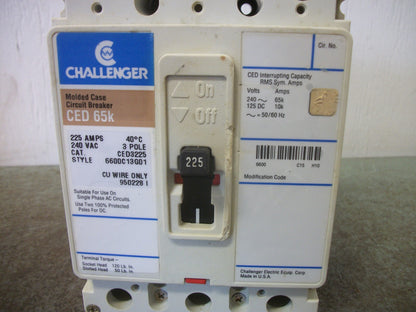 CHALLENGER CED CIRCUIT BREAKER CED3225 225AMP 240VOLT 3POLE