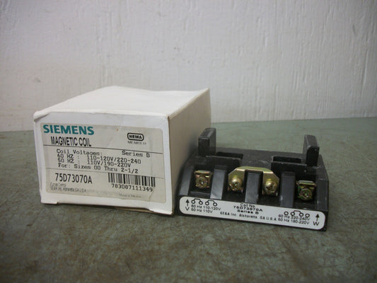 SIEMENS MAGNETIC COIL FOR SIZES 00 THRU 2-1/2 75D73070A 120VCOIL NIB