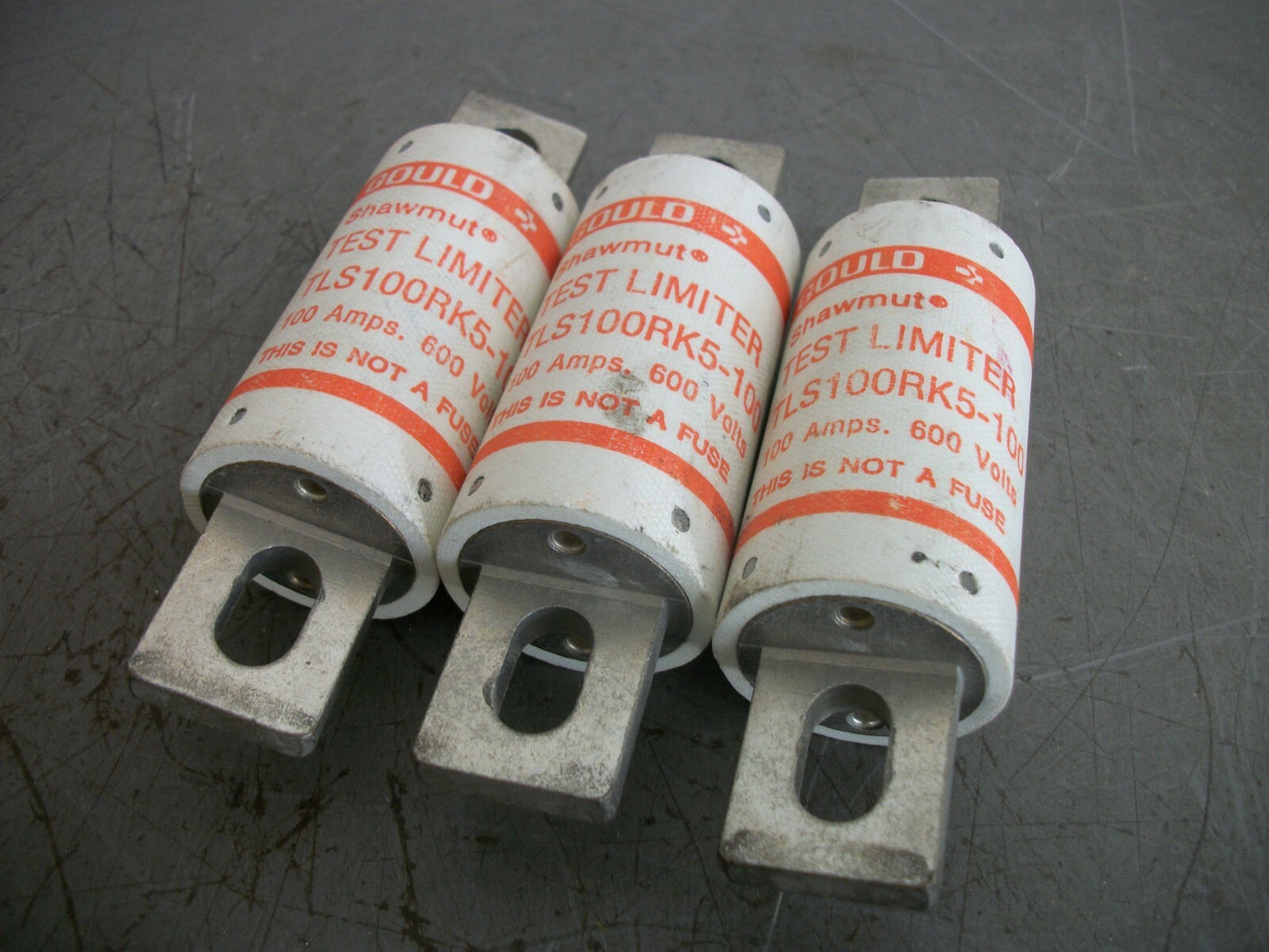 GOULD SHAWMUT LOT OF 3 TEST LIMITER FUSES TLS100RK5-100 100AMP 600VOLT