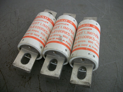 GOULD SHAWMUT LOT OF 3 TEST LIMITER FUSES TLS100RK5-100 100AMP 600VOLT