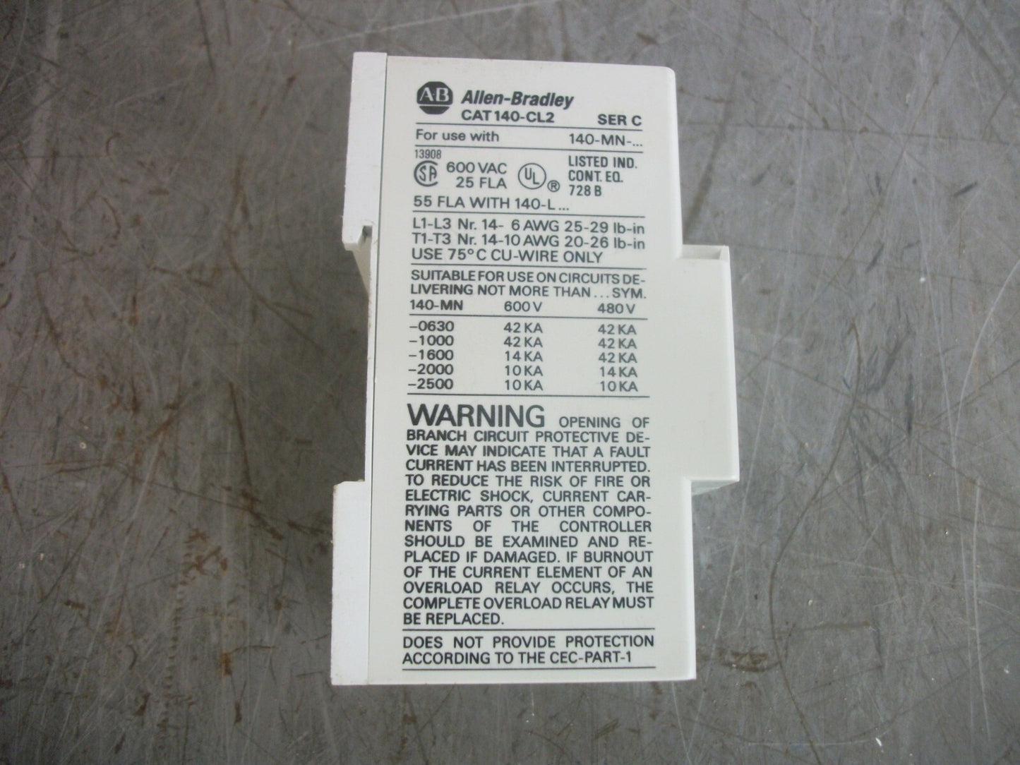 ALLEN-BRADLEY CURRENT LIMITER 140-CL2 25AMP 600VOLT