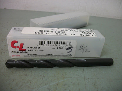 CLEVELAND LOT OF 9 11/32" 4-3/4" OAL HIGH SPEED STEEL JOBBER DRILL 81181224 NEW