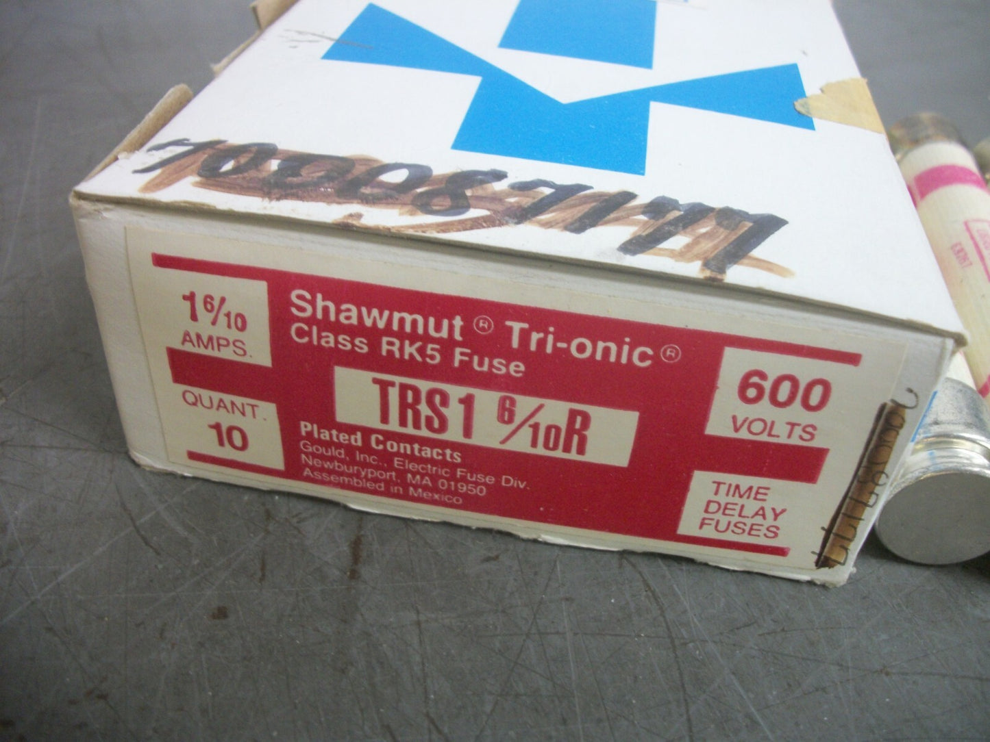 GOULD SHAWMUT BOX OF 5 TRI-ONIC FUSES TRS1-6/10R 1-6/10AMP 600VOLT NIB