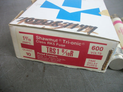 GOULD SHAWMUT BOX OF 5 TRI-ONIC FUSES TRS1-6/10R 1-6/10AMP 600VOLT NIB