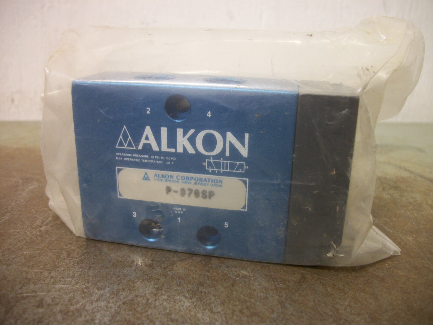 ALKON 4-WAY 5-PORT 1/4" PNEUMATIC VALVE P-070SP NEW