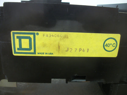 SQUARE D I-LINE FA CIRCUIT BREAKER FA34060 60AMP 480VOLT 3POLE BLACK