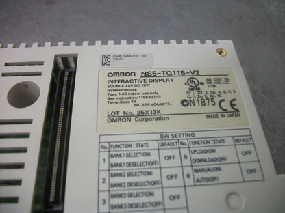 OMRON INTERACTIVE TOUCH SCREEN OPERATOR INTERFACE DISPLAY PANEL NS5-TQ11B-V2