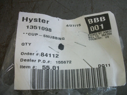 HYSTER LOT OF 4 SNUBBING CAPS 1351098 NEW