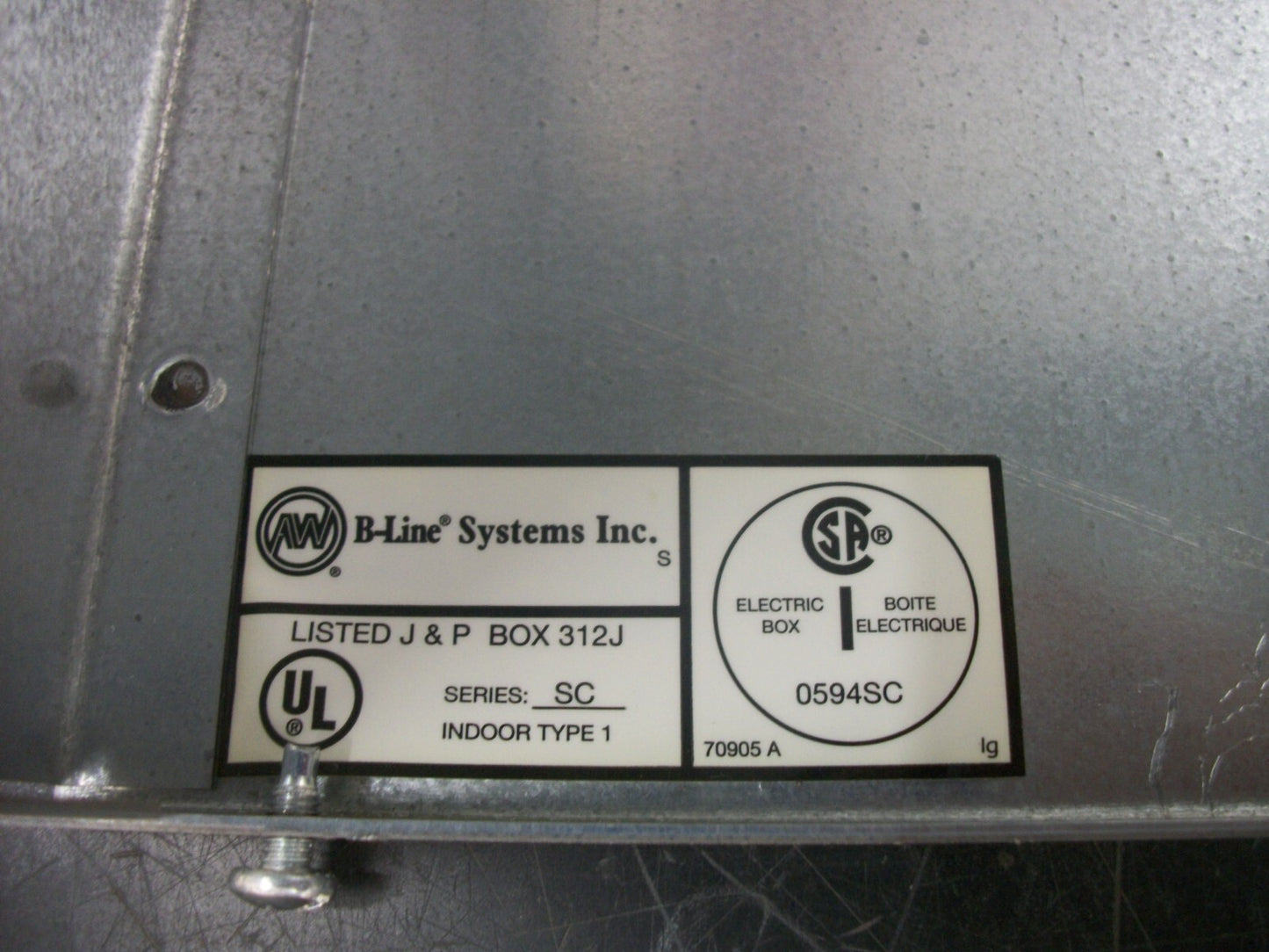 B-LINE 18 X 18 X 6 SCREW COVER ENCLOSURE 18186-SCGV-NK NEW