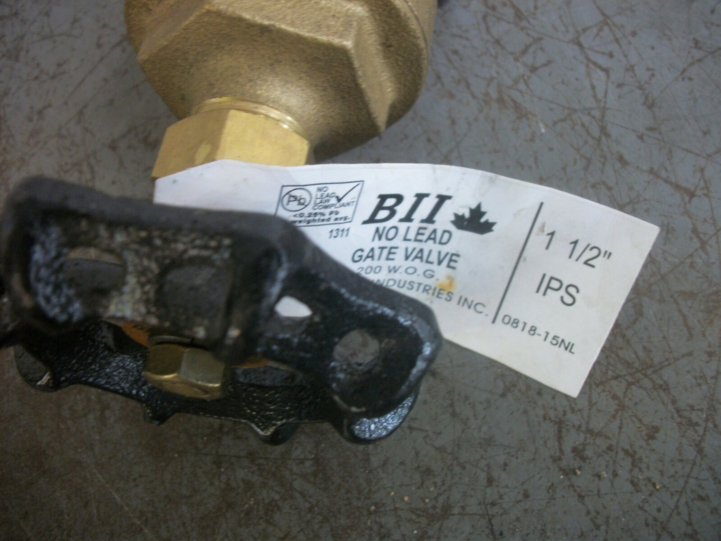 BOSHART BII 1-1/2" BRONZE NO LEAD GATE VALVE 200WOG 0818-15NL NOB