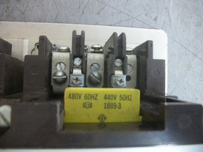 CUTLER-HAMMER SIZE 3 REV CONTACTOR C10EN3 90AMP 480VCOIL 3PH 600V 50HP