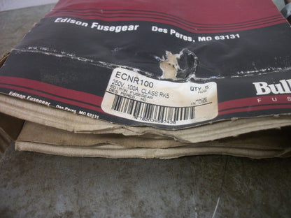 EDISON BOX OF 3 BULLET FUSES ECNR100 100AMP 250VOLT NIB