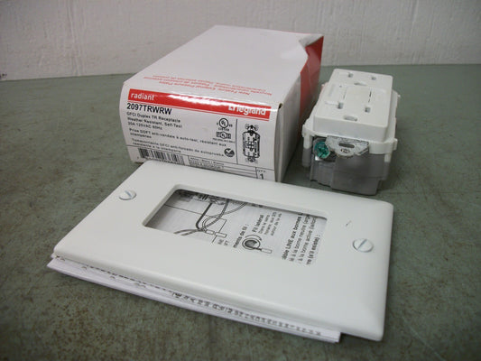LEGRAND RADIANT WHITE GFCI DUPLEX TR RECEPTACLE 2097TRWRW 20AMP 125VOLT NIB