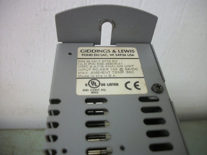 GIDDINGS & LEWIS MMC 4-AXIS ANALOG UNIT M.1017.3774 R2 10AMP 24VDC