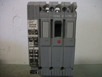 SIEMENS ITE SENTRON CLE CIRCUIT BREAKER CLE63B020 20AMP 600VOLT 3POLE W/SHUNT