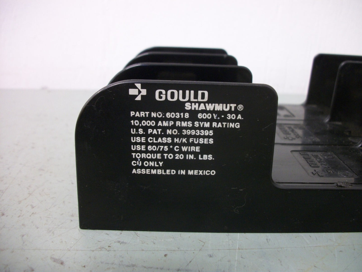 GOULD SHAWMUT CLASS H/K FUSEHOLDER 60318 30AMP 600VOLT 3POLE