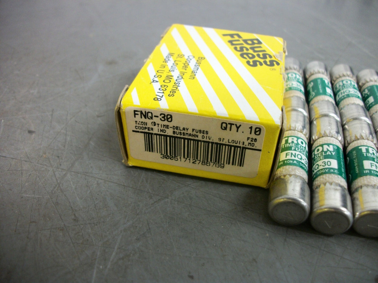 BUSSMANN BOX OF 10 TRON FUSES FNQ30 30AMP 500VOLT NIB