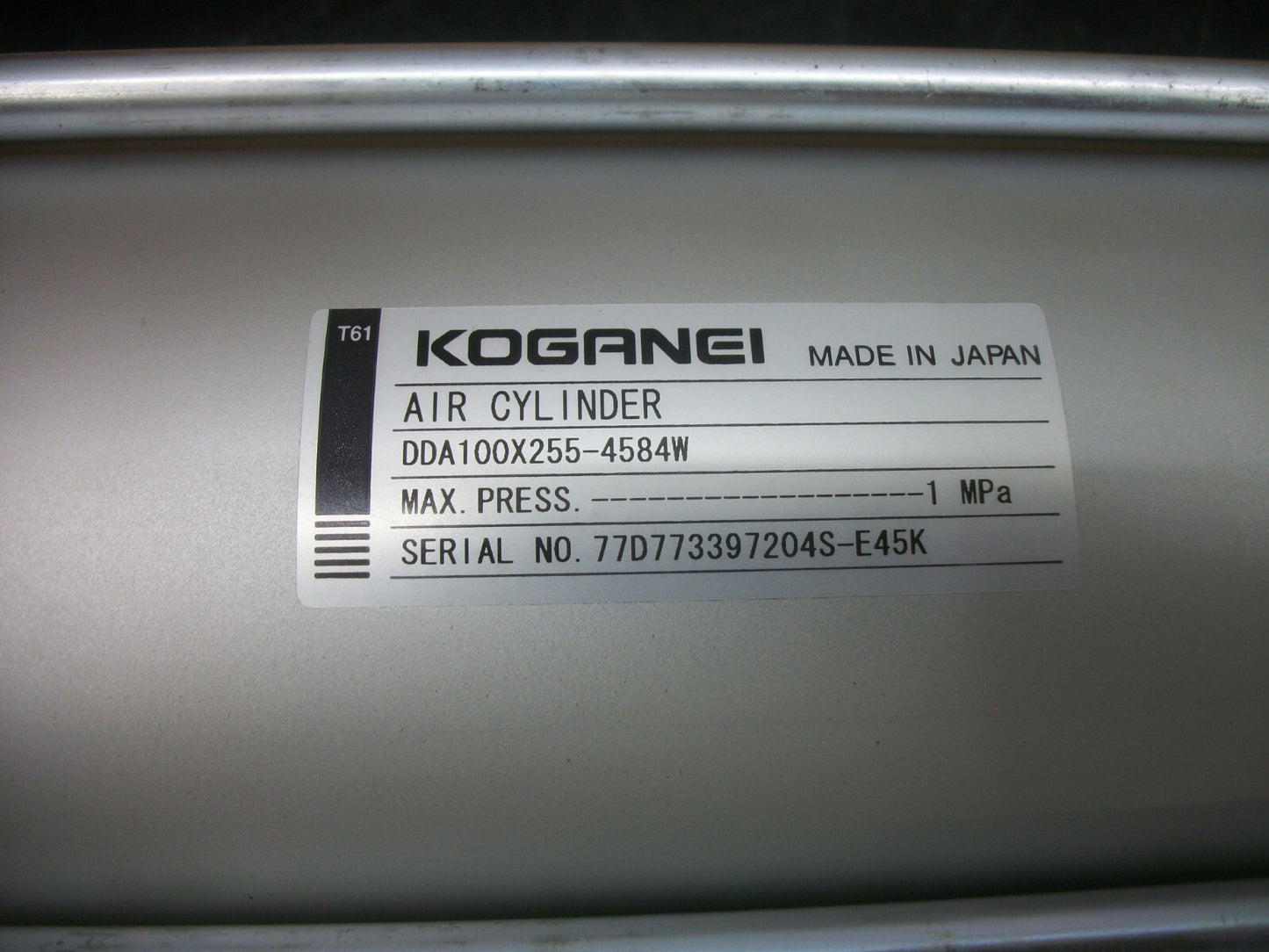 KOGANEI AIR CYLINDER DDA100X255-3-4584W 100MM BORE 255MM STROKE NIB