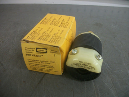HUBBELL TWIST-LOCK INSULGRIP PLUG HBL4720C 15AMP 125VOLT 2POLE 3W GROUND NIB
