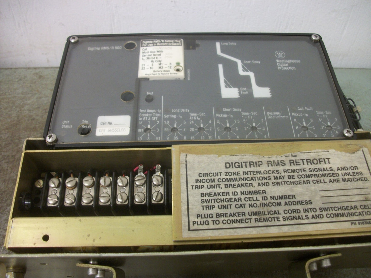 WESTINGHOUSE DIGITRIP RMS RETROFIT RMS/R 500 TRIP UNIT RH55CLSG 2500AMP TRIP