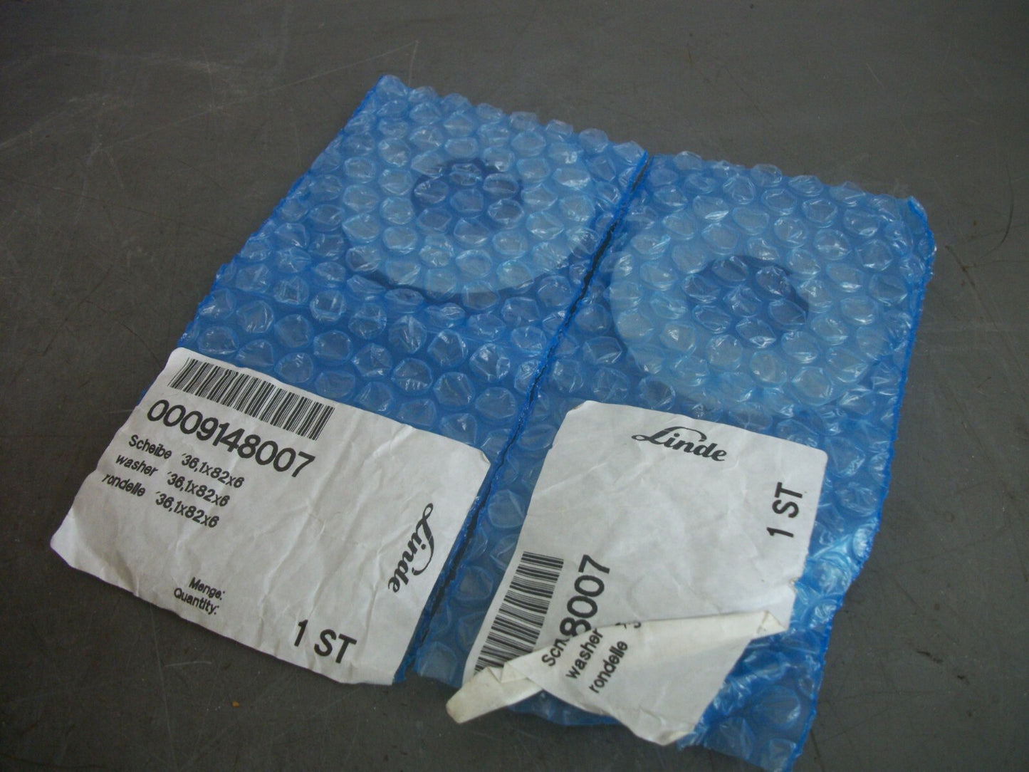 LINDE LOT OF 2 36-1X82X6 WASHERS 0009148007 NEW