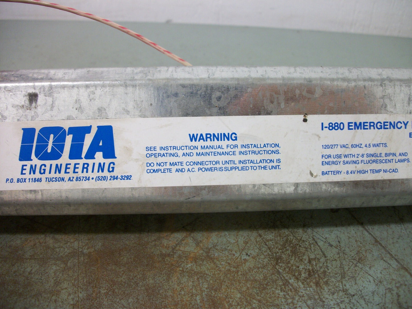 IOTA EMERGENCY LIGHTING EQUIPMENT BALLAST I-880 120/277VOLT