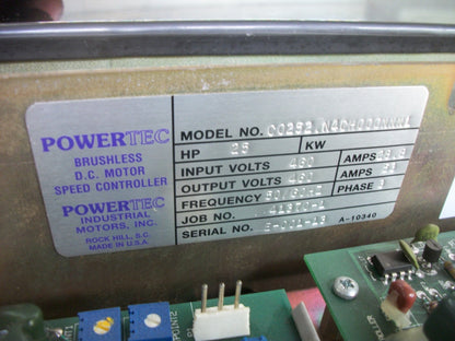 POWERTEC 25HP BRUSHLESS 2000 DC MOTOR SPEED CONTROLLER C0252.N4CH000NNN1 460V 3P