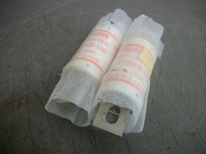FERRAZ-SHAWMUT LOT OF 2 TEST LIMITER FUSES TLS30RK5-100 30AMP 600VOLT NOB