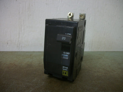 SQUARE D QOB CIRCUIT BREAKER QOB220VH 20AMP 240VOLT 2POLE 22kA