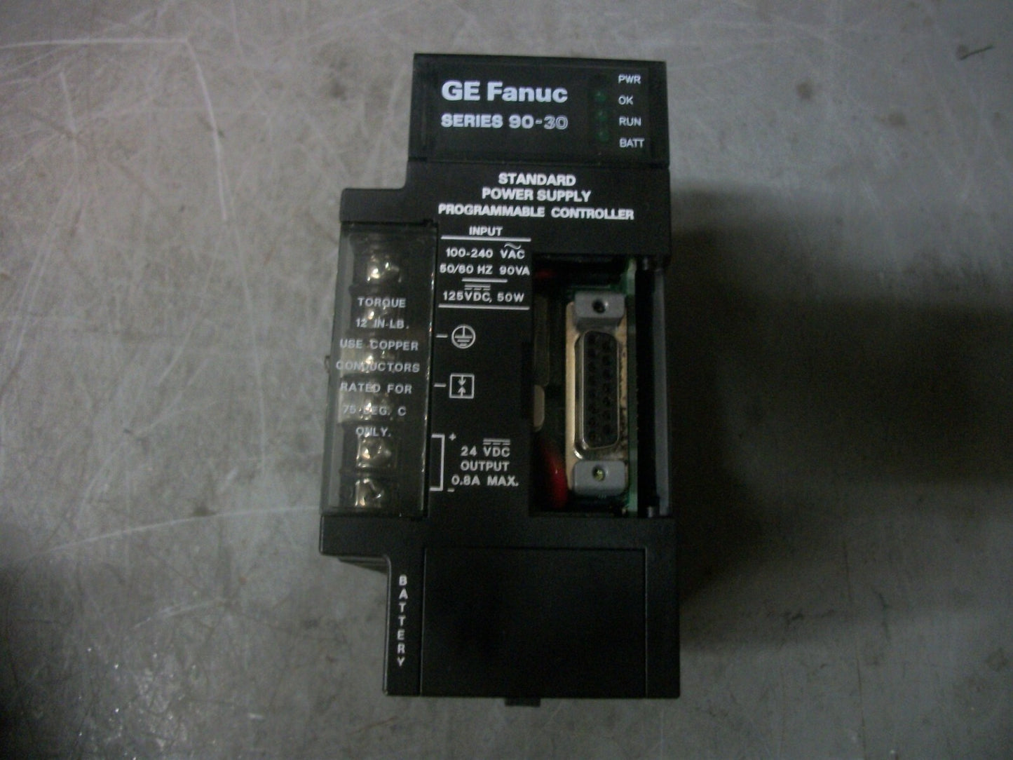 GE FANUC SERIES 90-30 PLC POWER SUPPLY IC693PWR321U 120/240VAC 125VDC