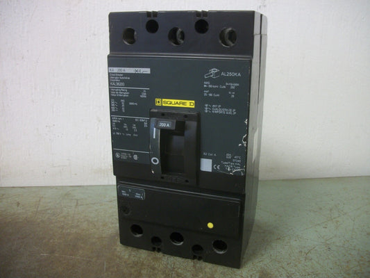 SQUARE D KAL CIRCUIT BREAKER KAL36200 200AMP 600VOLT 3POLE GREEN