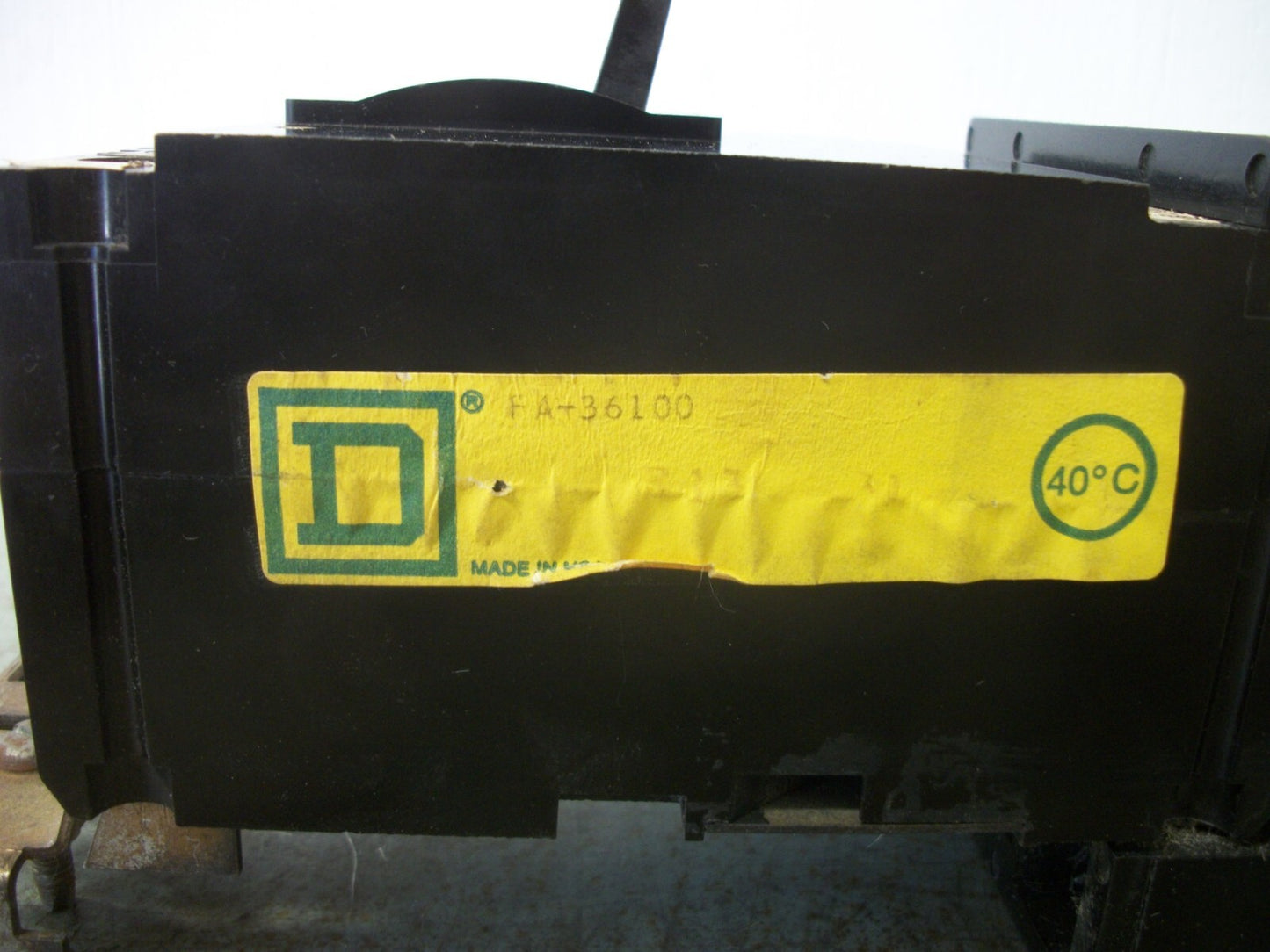 SQUARE D I-LINE FA CIRCUIT BREAKER FA36100 100AMP 600VOLT 3POLE BLACK