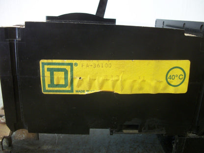 SQUARE D I-LINE FA CIRCUIT BREAKER FA36100 100AMP 600VOLT 3POLE BLACK