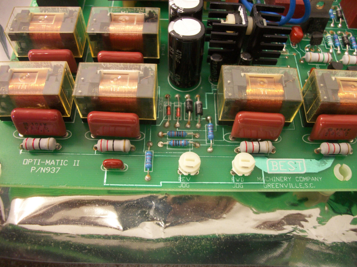 BEST MACHINERY OPTIC-MATIC II CONTROL BOARD MODEL 937