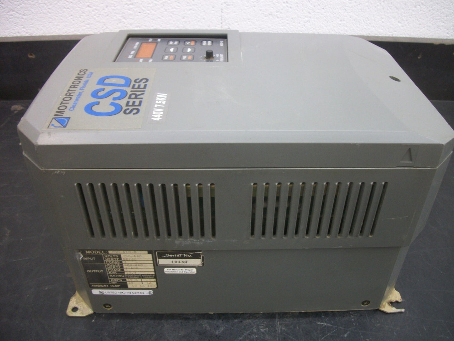 MOTORTRONICS CSD 10HP VARIABLE FREQUENCY DRIVE CSD-410-N 380-460VOLT 3PH 17.5AMP