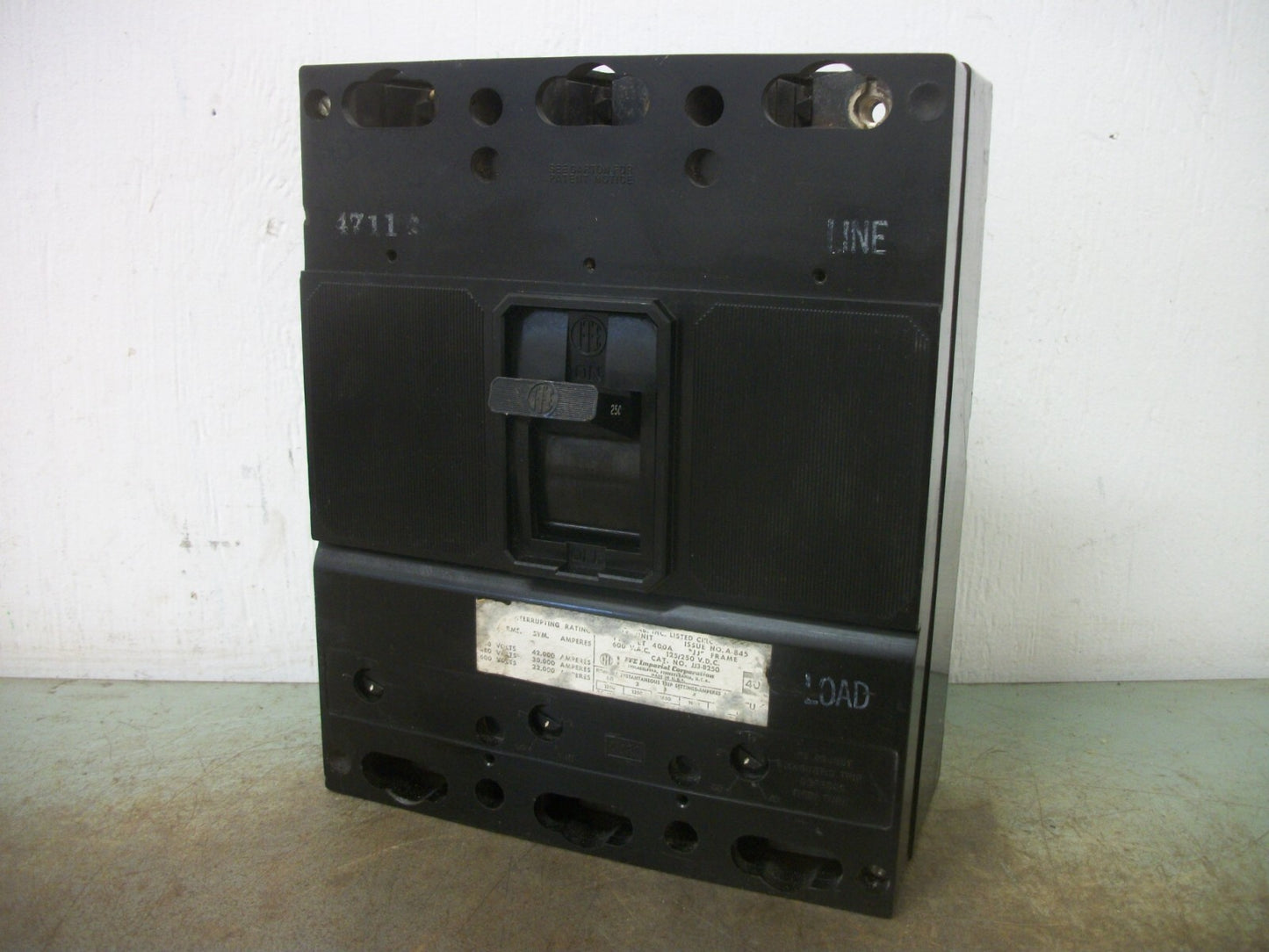 SIEMENS ITE JJ CIRCUIT BREAKER JJ3B250 250AMP 600VOLT 3POLE