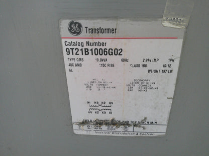 GE 10KVA 1PH TRANSFORMER 9T21B1006G02 HV 240X480 LV 120/240