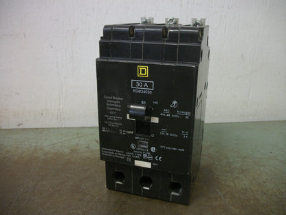 SQUARE D EGB CIRCUIT BREAKER EGB34030 30AMP 480VOLT 3POLE