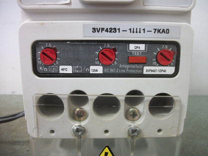 SIEMENS 3VF4 CIRCUIT BREAKER 3VF4231-1DF41-7KA0 125AMP 600VOLT 3POLE