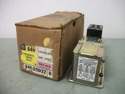 ALLEN-BRADLEY ON DELAY PNEUMATIC TIMING RELAY 849-ZOD32 120VCOIL NIB