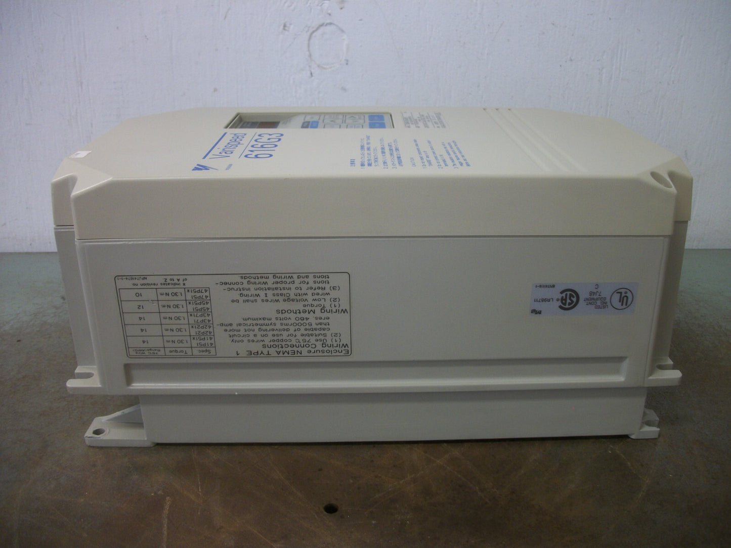 YASKAWA VARISPEED 616G3 3HP INVERTER DRIVE CIMR-G3V42P2 460VOLT 3PH 4.1KVA