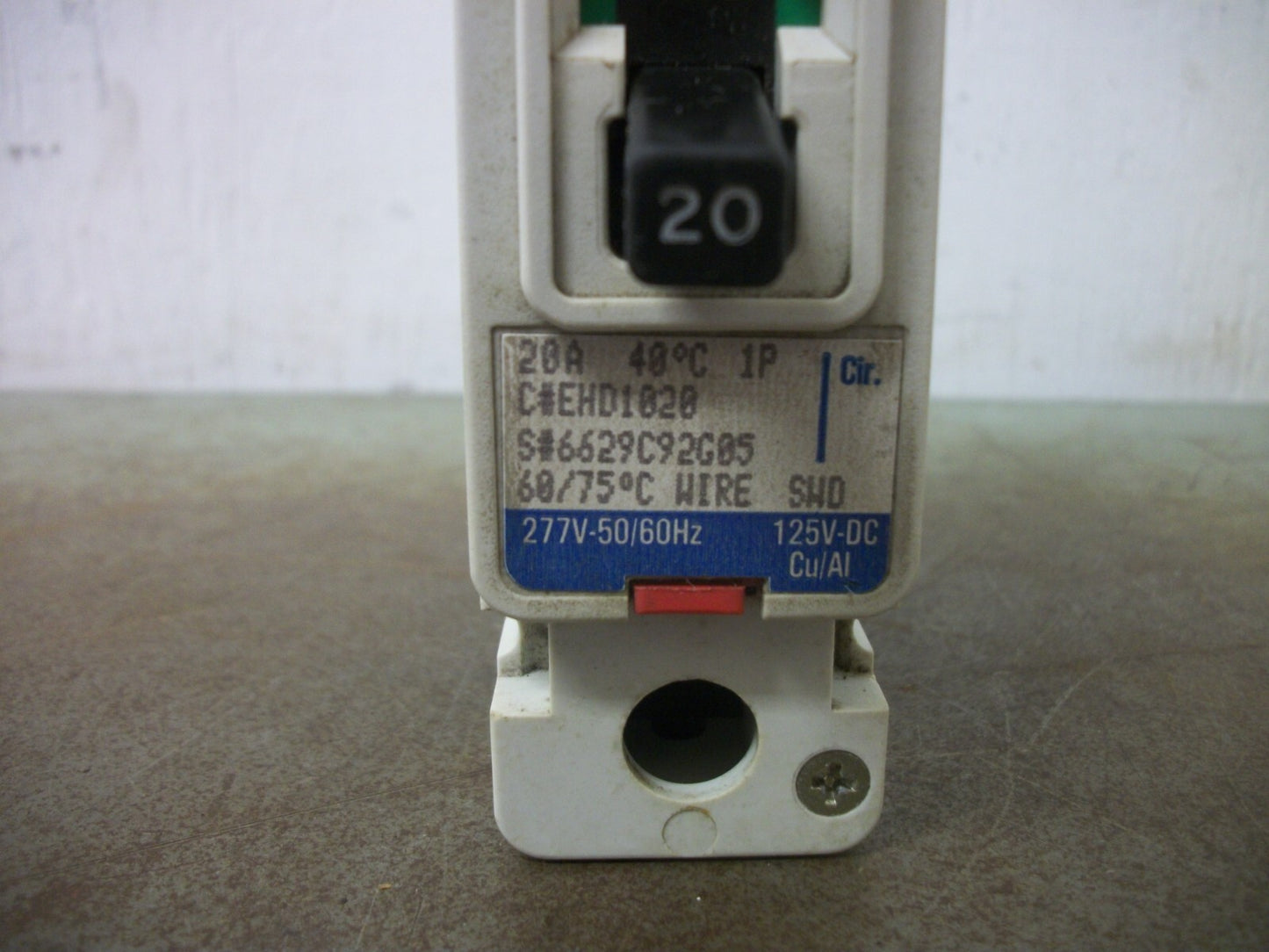 WESTINGHOUSE EHD CIRCUIT BREAKER EHD1020 20AMP 277VOLT 1POLE BLUE